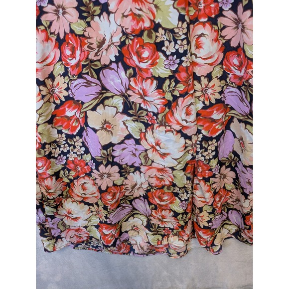 Lily Rose Junior's Size M Floral Midi Dress Smocked Puff Sleeve - Picture 3 of 8